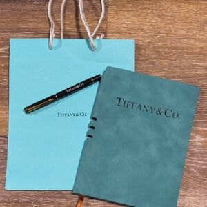 Tiffany & Co. Teal Notebook and Black Pen Set